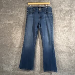 Calvin Klein Blue Jeans Womens 12 Denim Flared Pockets Cotton Blend